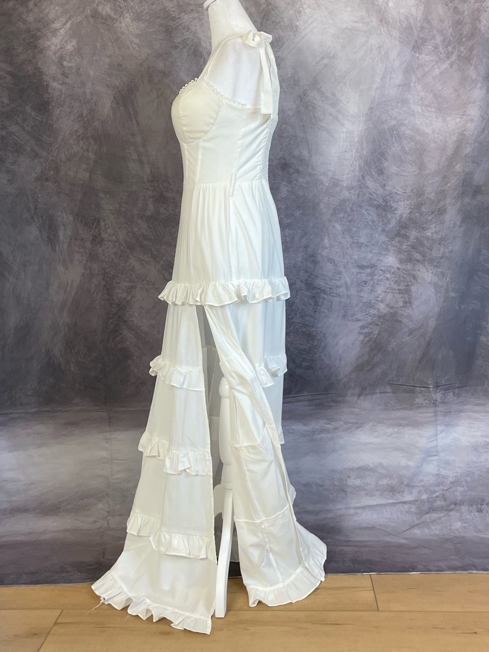Altar’d State White Ruffled Tiered Maxi Dress size Medium - Picture 5 of 16